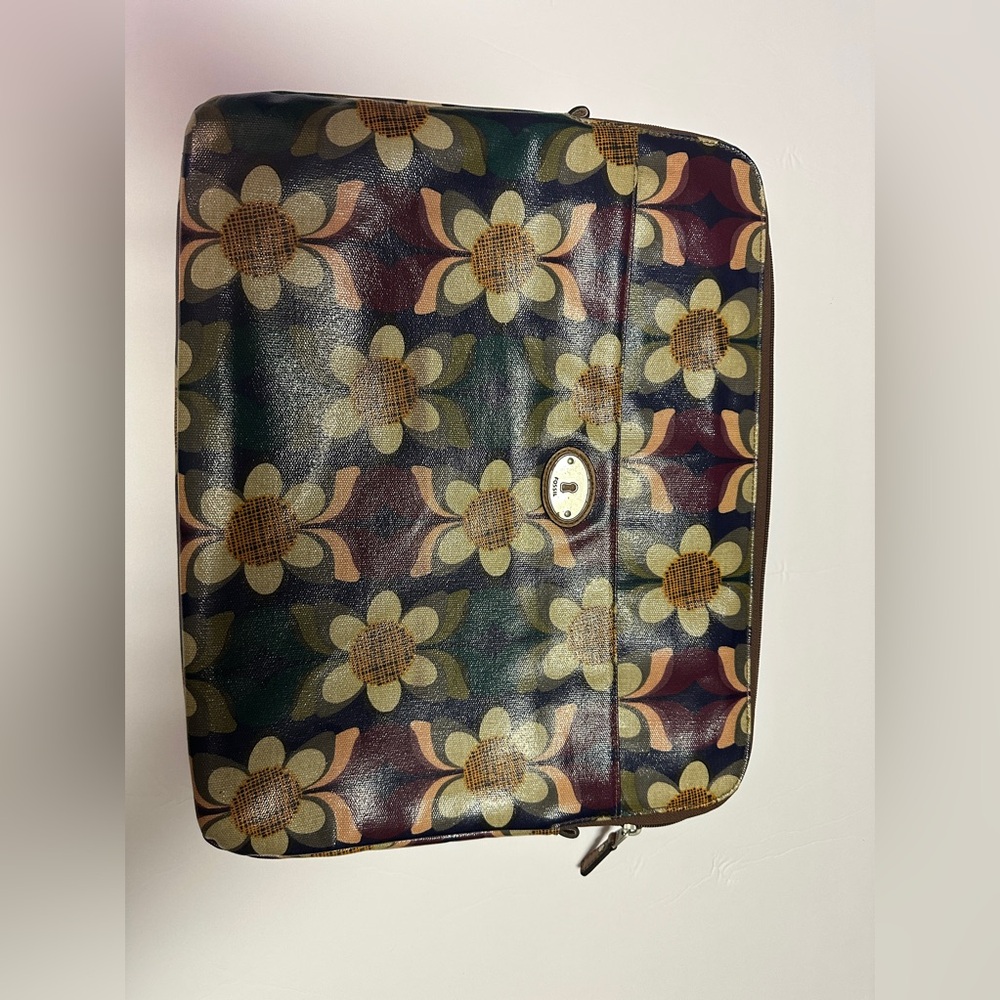 Fossil Key Per Colorful Coated Zippered 12x15 Portfolio Laptop Case